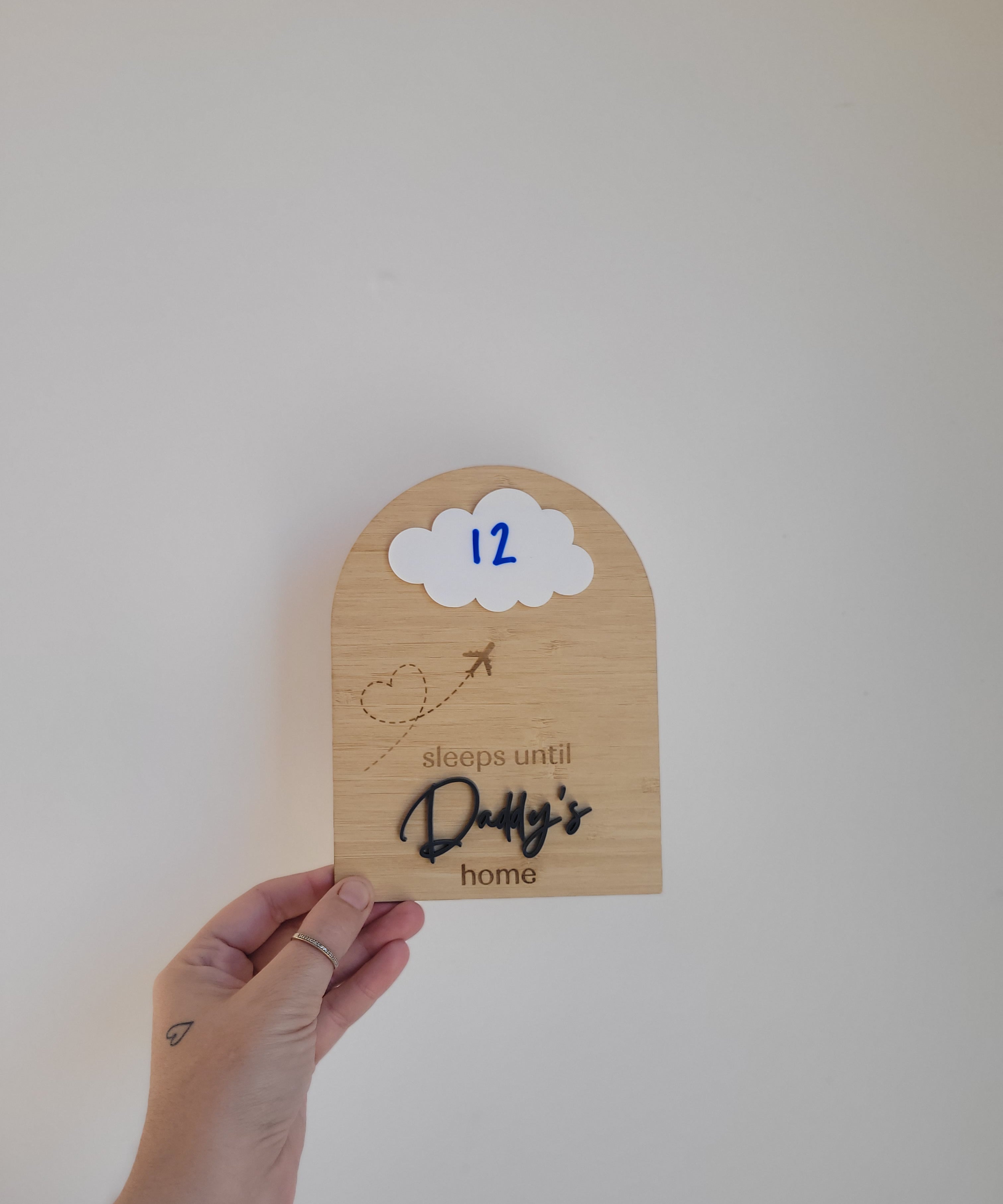 Day's Until Daddy/Mummy's Home Countdown - For fridge - Cloud Design