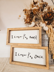 Handwriting Keepsake Frame