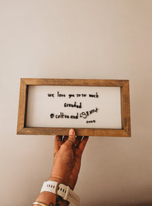 Handwriting Keepsake Frame