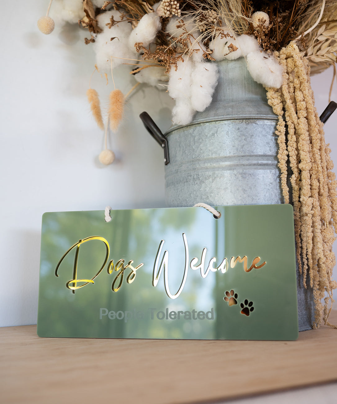 Dogs Tolerated- Outdoor House Sign