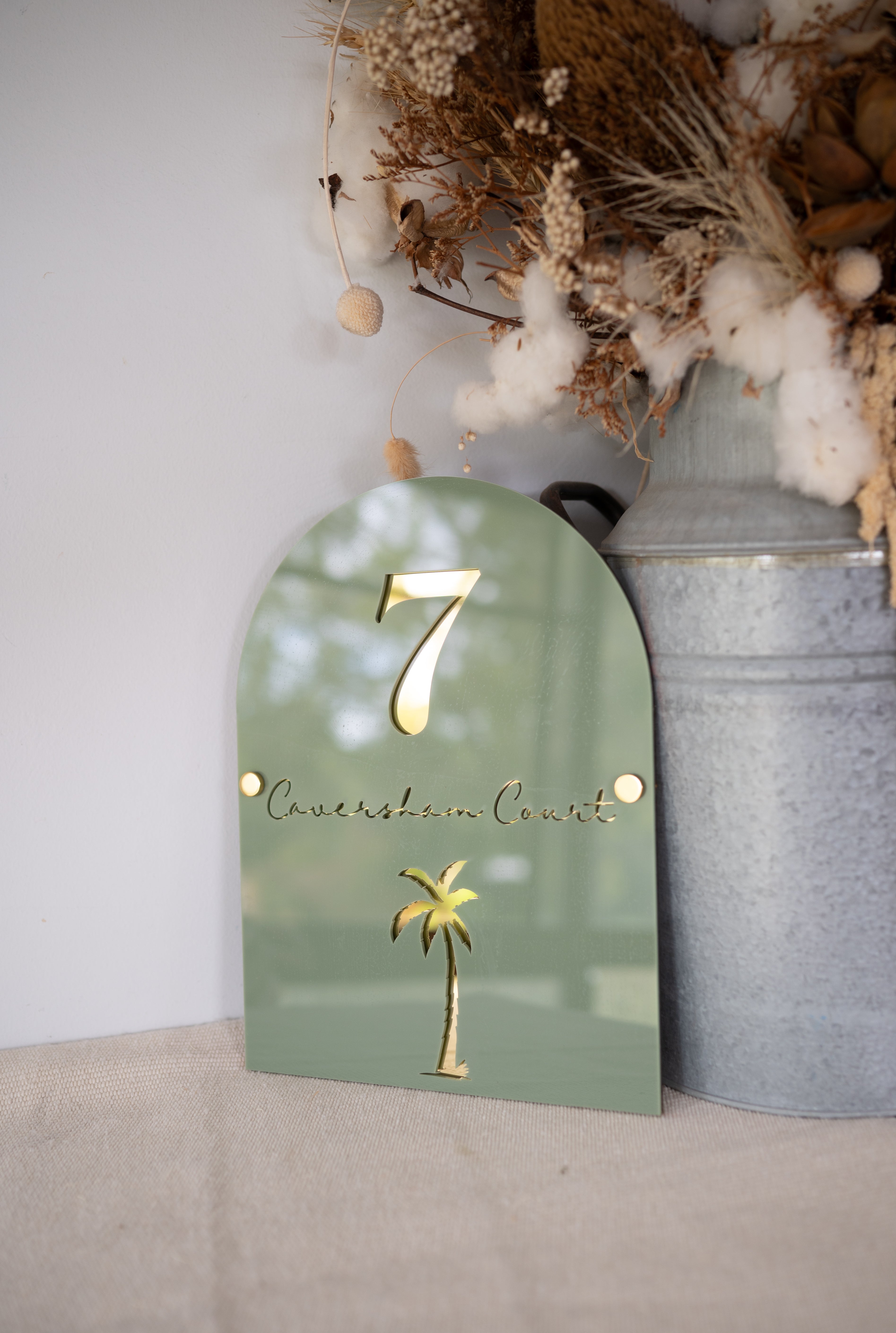 Palm Tree Arch - Outdoor House Sign