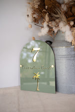 Load image into Gallery viewer, Palm Tree Arch - Outdoor House Sign
