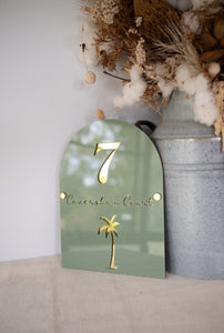 Palm Tree Arch - Outdoor House Sign
