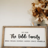Family Name Keepsake Frame