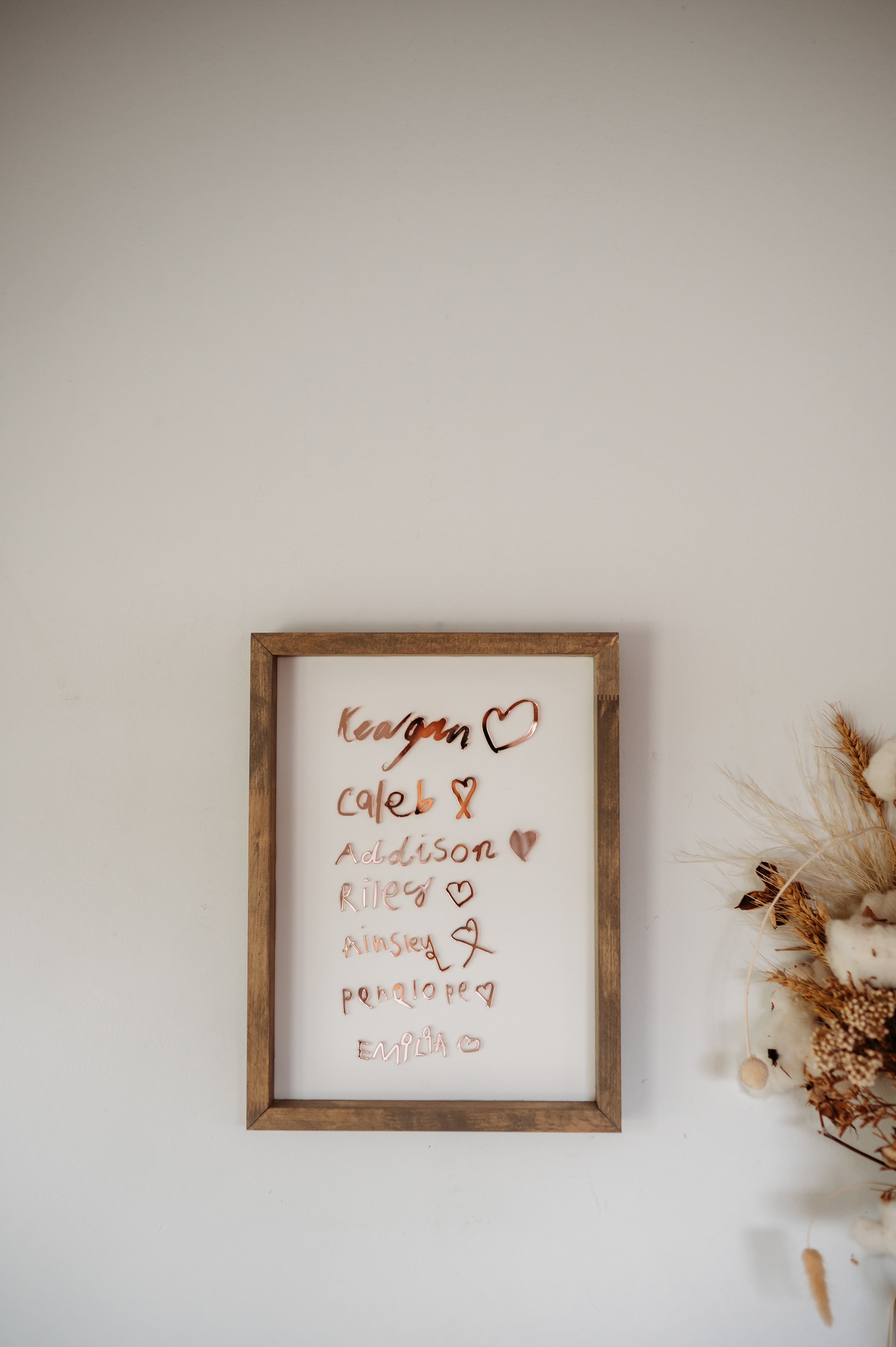 Handwriting Keepsake Frame