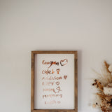 Name's - Keepsake Frame