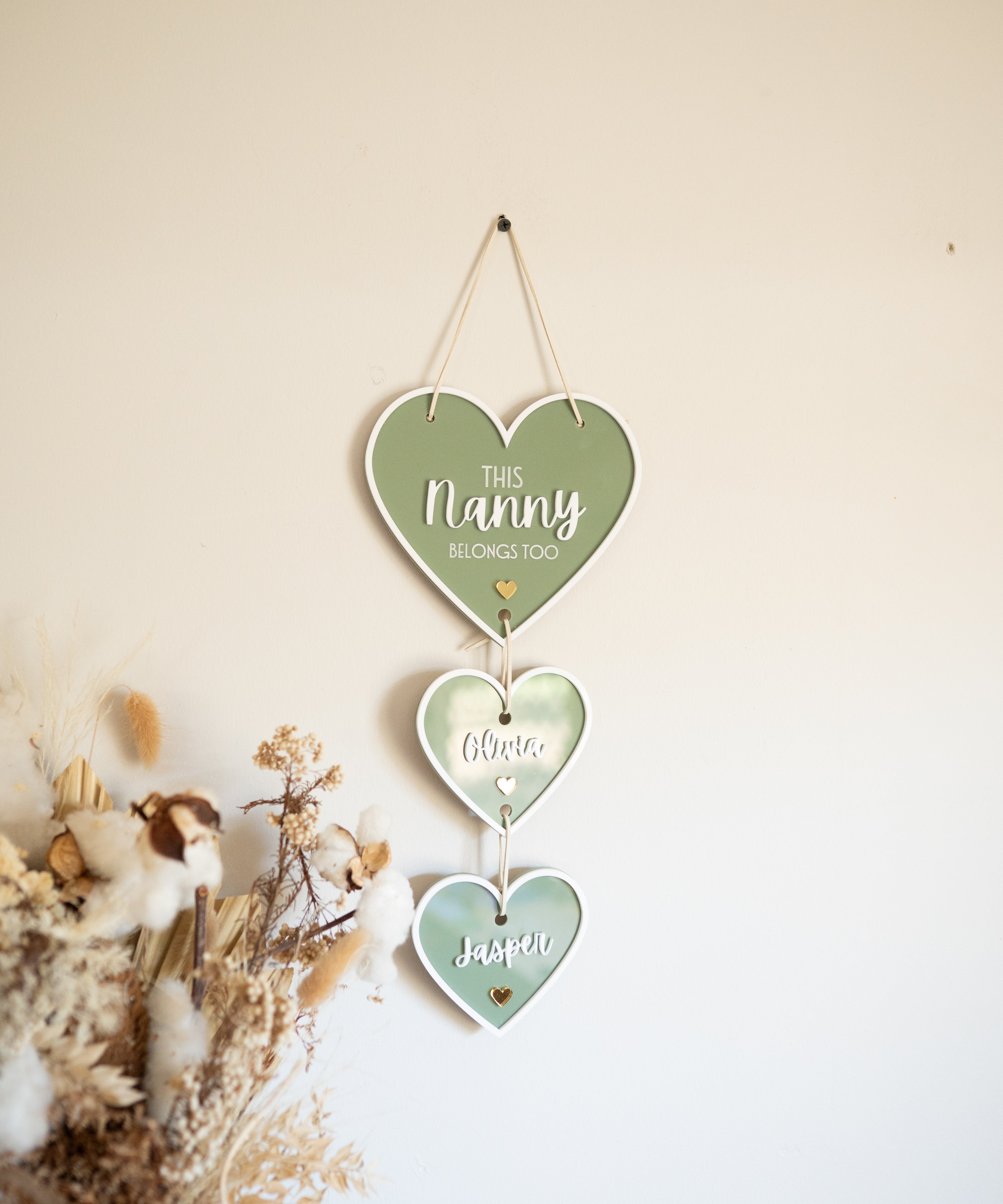 Grandparent Heart Name Plaque Sign