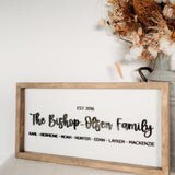 Family Name Keepsake Frame