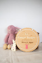 Load image into Gallery viewer, Easter Bunny Please Hop Here Sign
