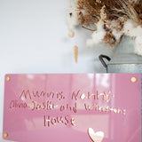 Handwritten House Sign