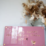 Handwritten House Sign