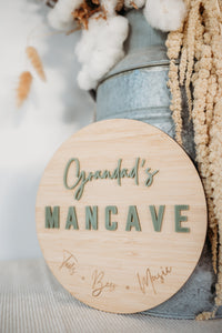 Circle Mancave Sign