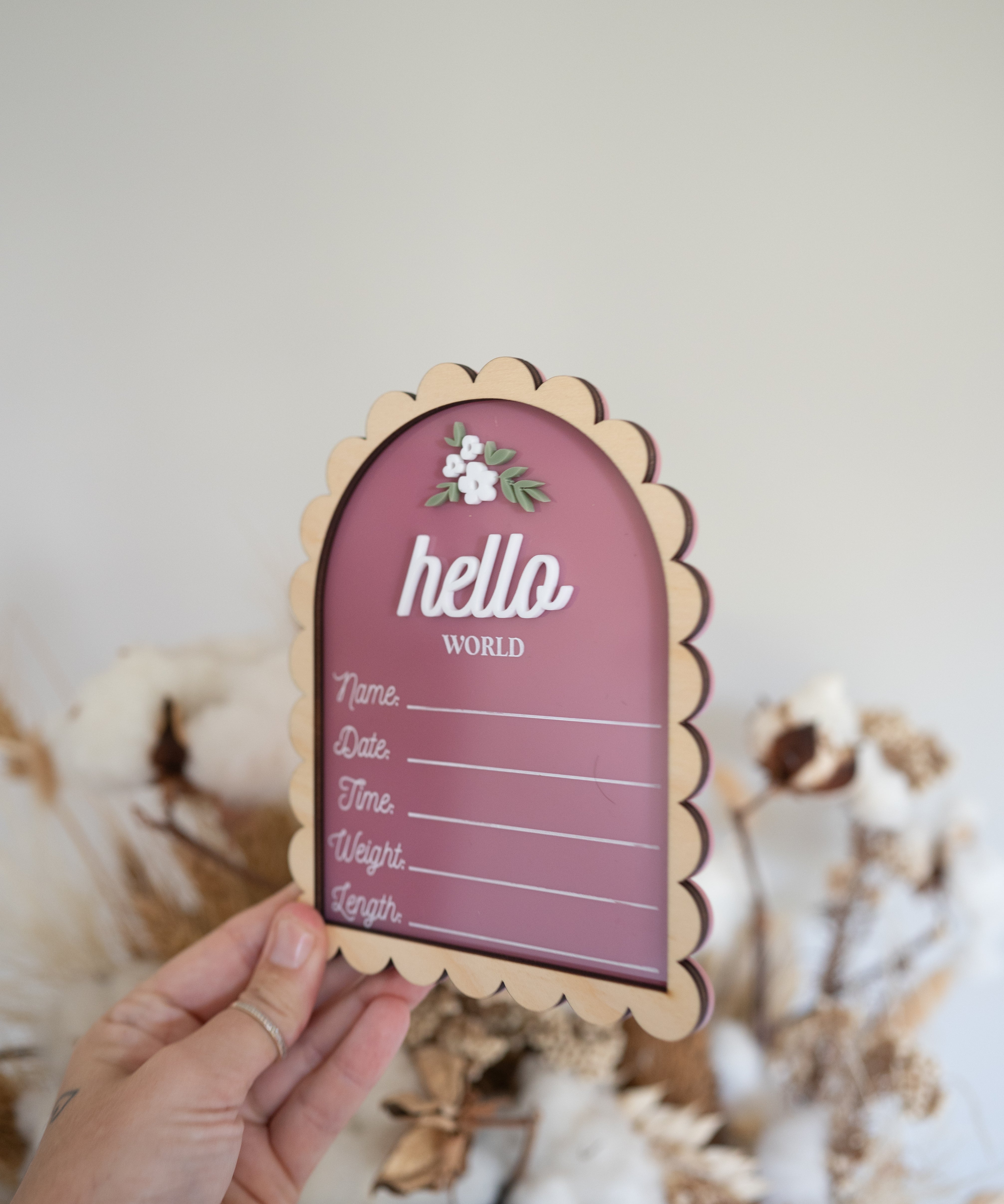 Flower Annoucement Plaque
