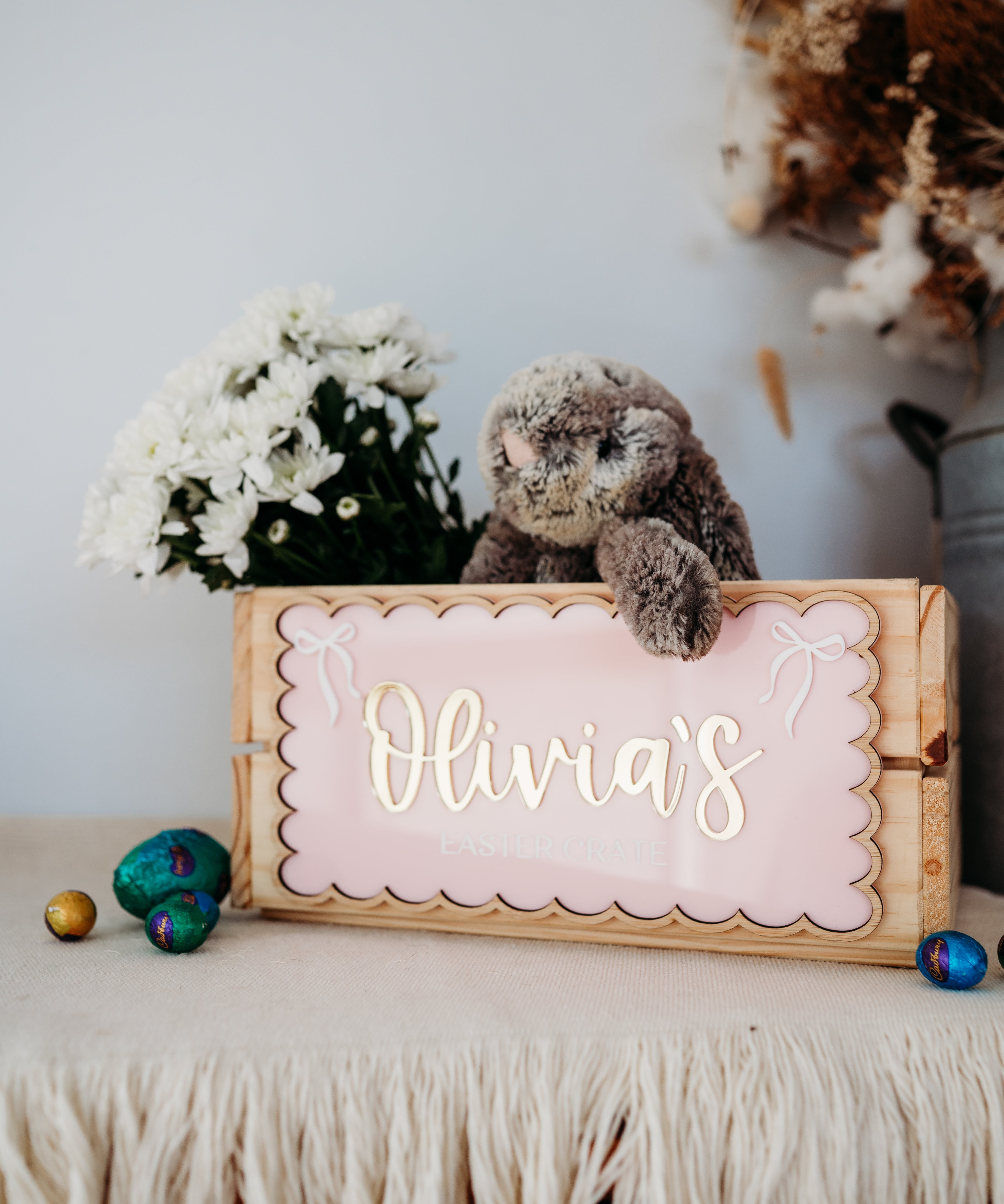 Easter Crate Plaque - Bows