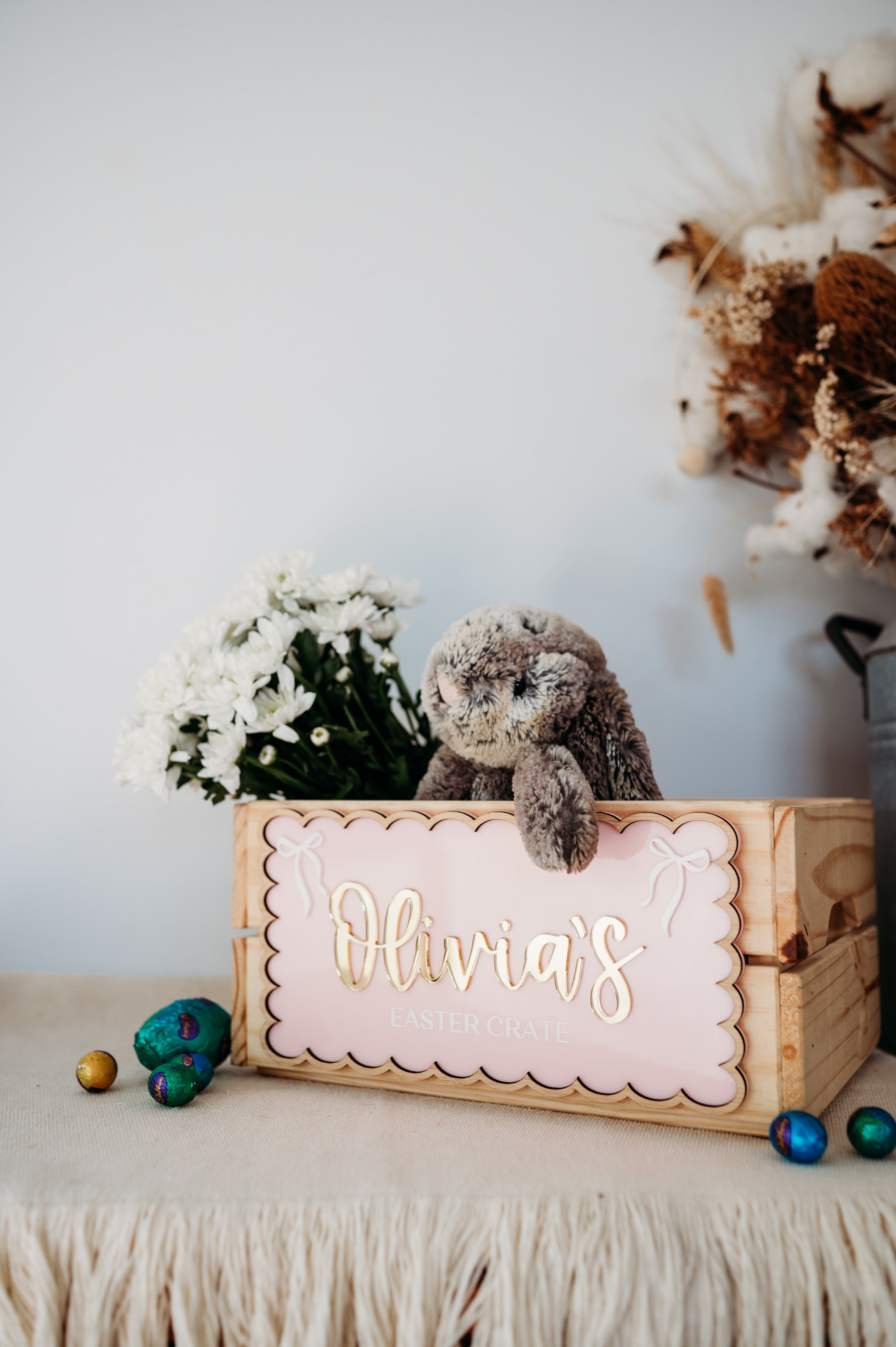 Easter Crate Plaque - Bows