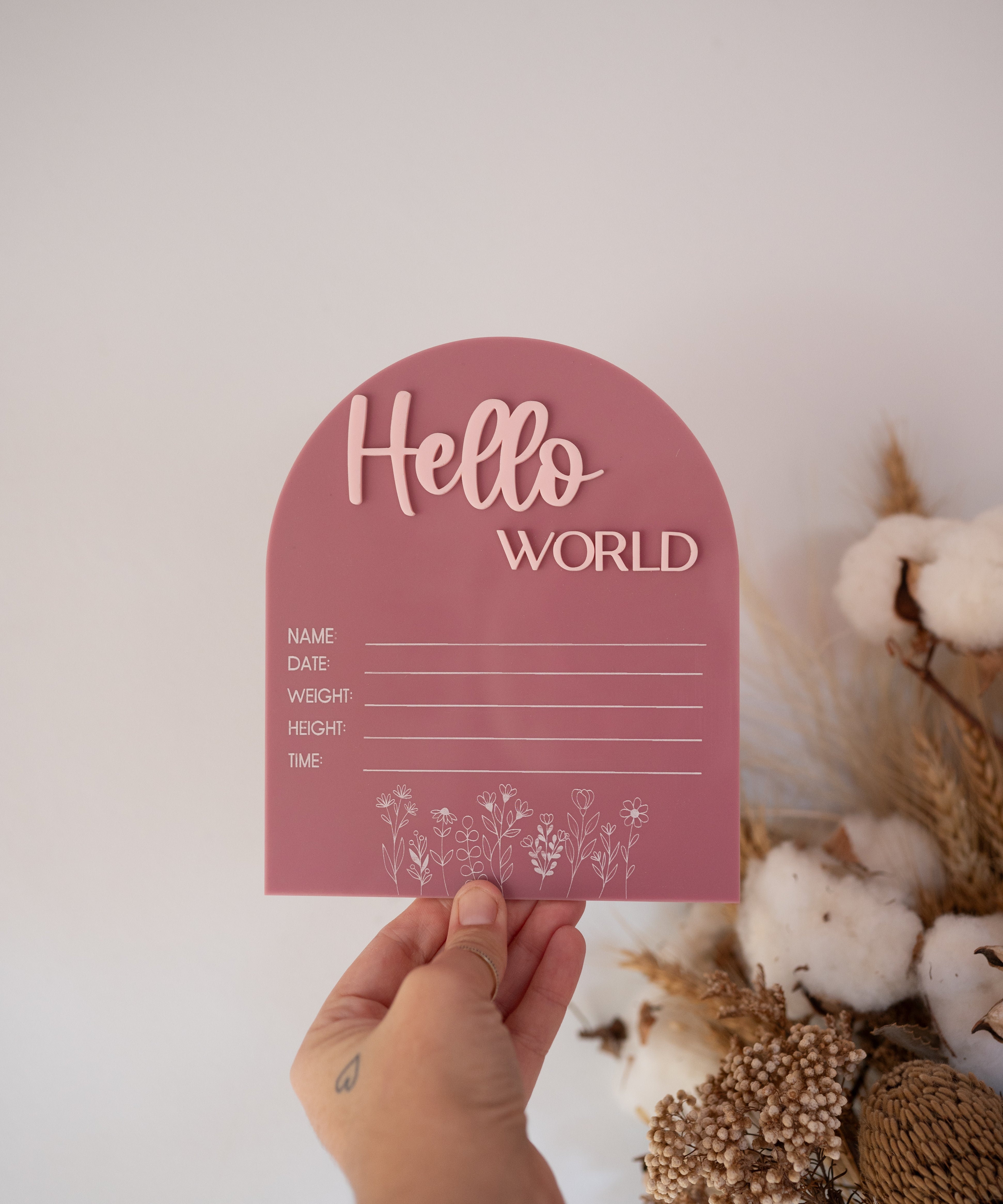 Announcement Plaque - Flowers