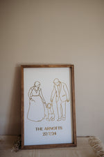 Load image into Gallery viewer, Large Family Portrait Line Art Keepsake Frame
