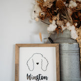 Dog Line Art Keepsake Frame