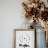 Dog Line Art Keepsake Frame
