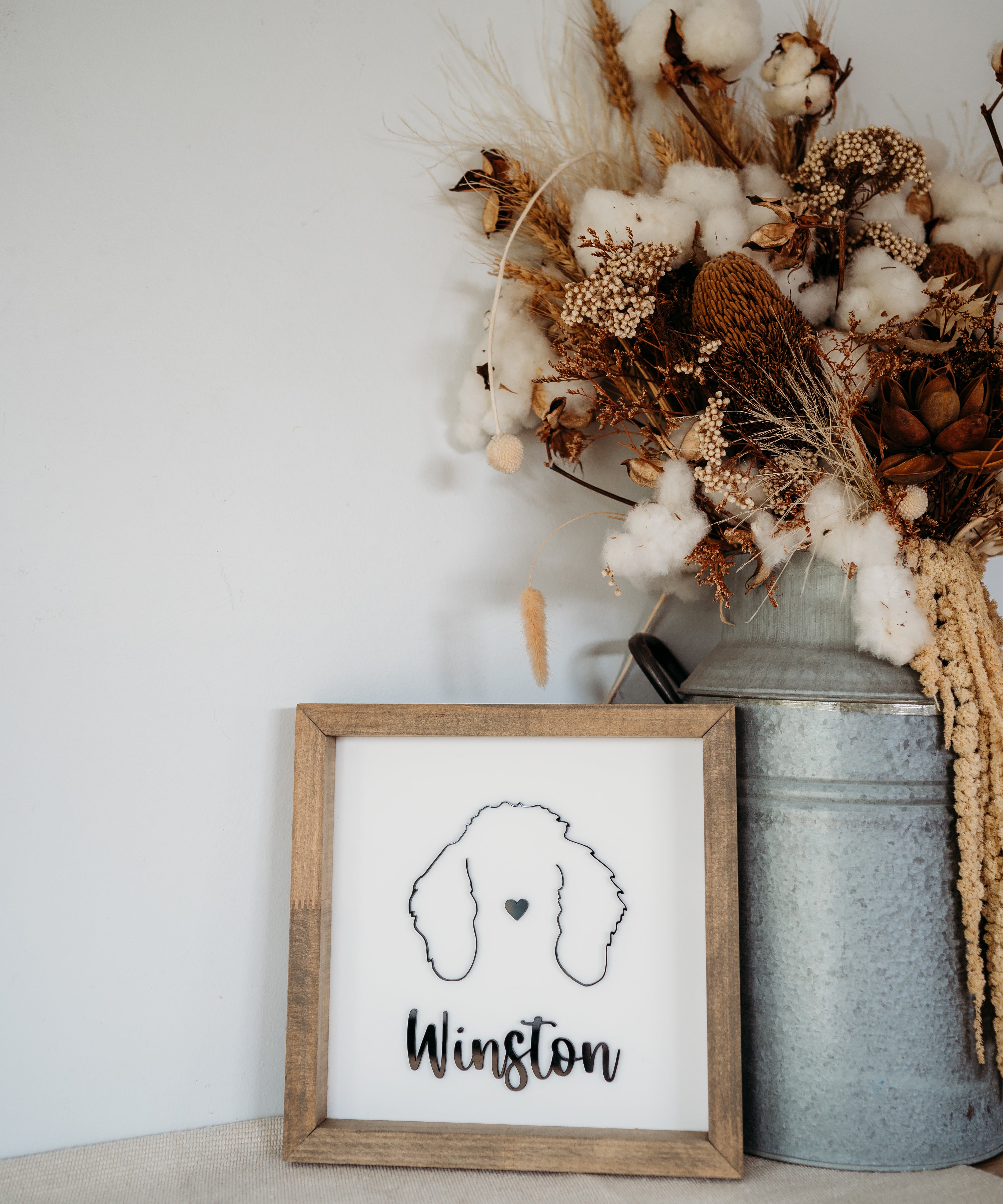 Dog Line Art Keepsake Frame