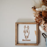 Horse Line Art Keepsake Frame