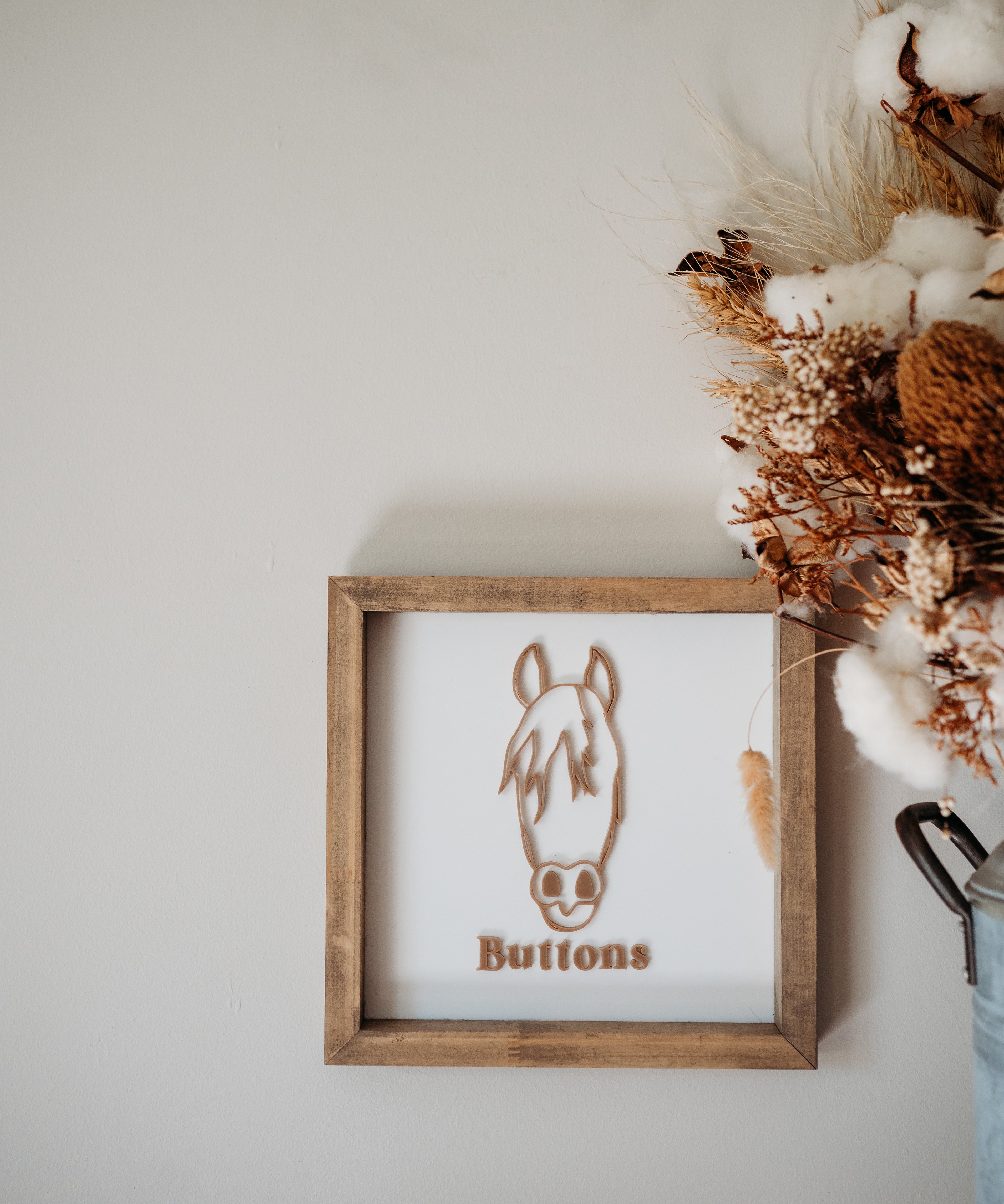 Horse Line Art Keepsake Frame