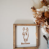 Horse Line Art Keepsake Frame