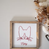 Cat Line Art Keepsake Frame
