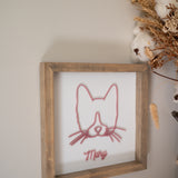 Cat Line Art Keepsake Frame