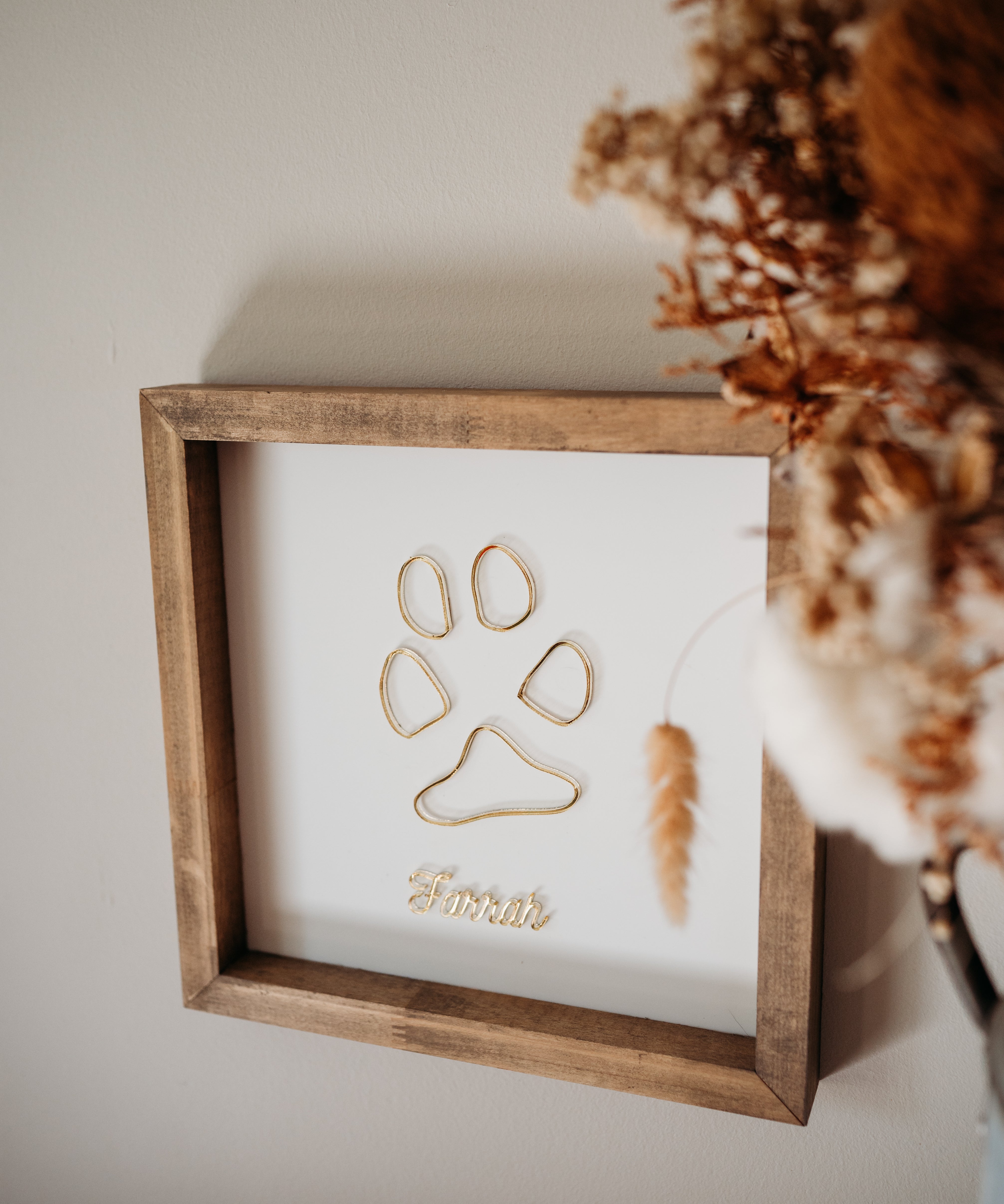 Paw Print Line Art Keepsake Frame