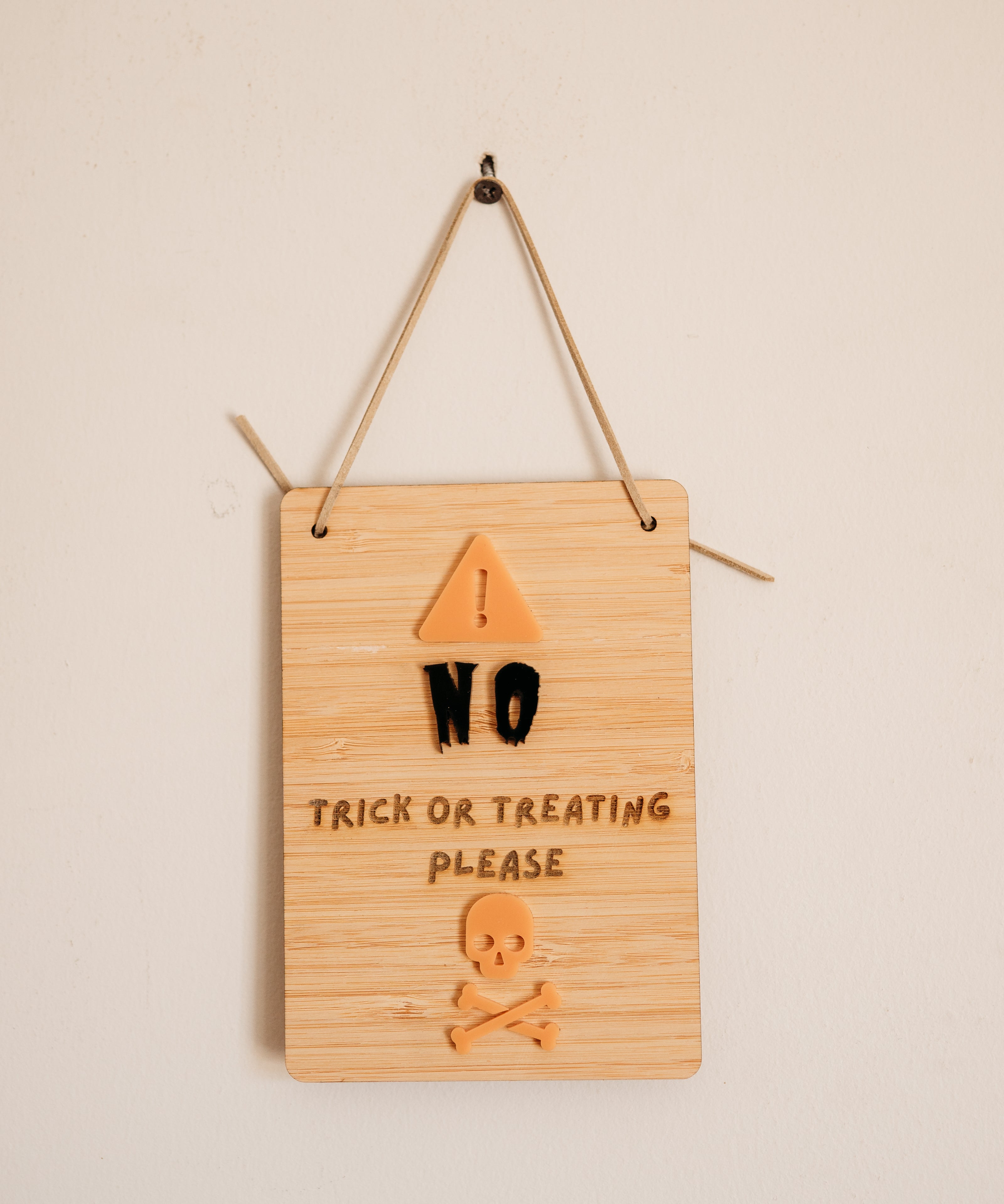 NO trick or treating hanger