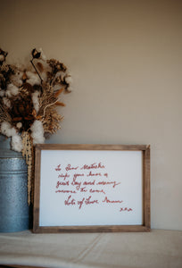 Handwriting Keepsake Frame