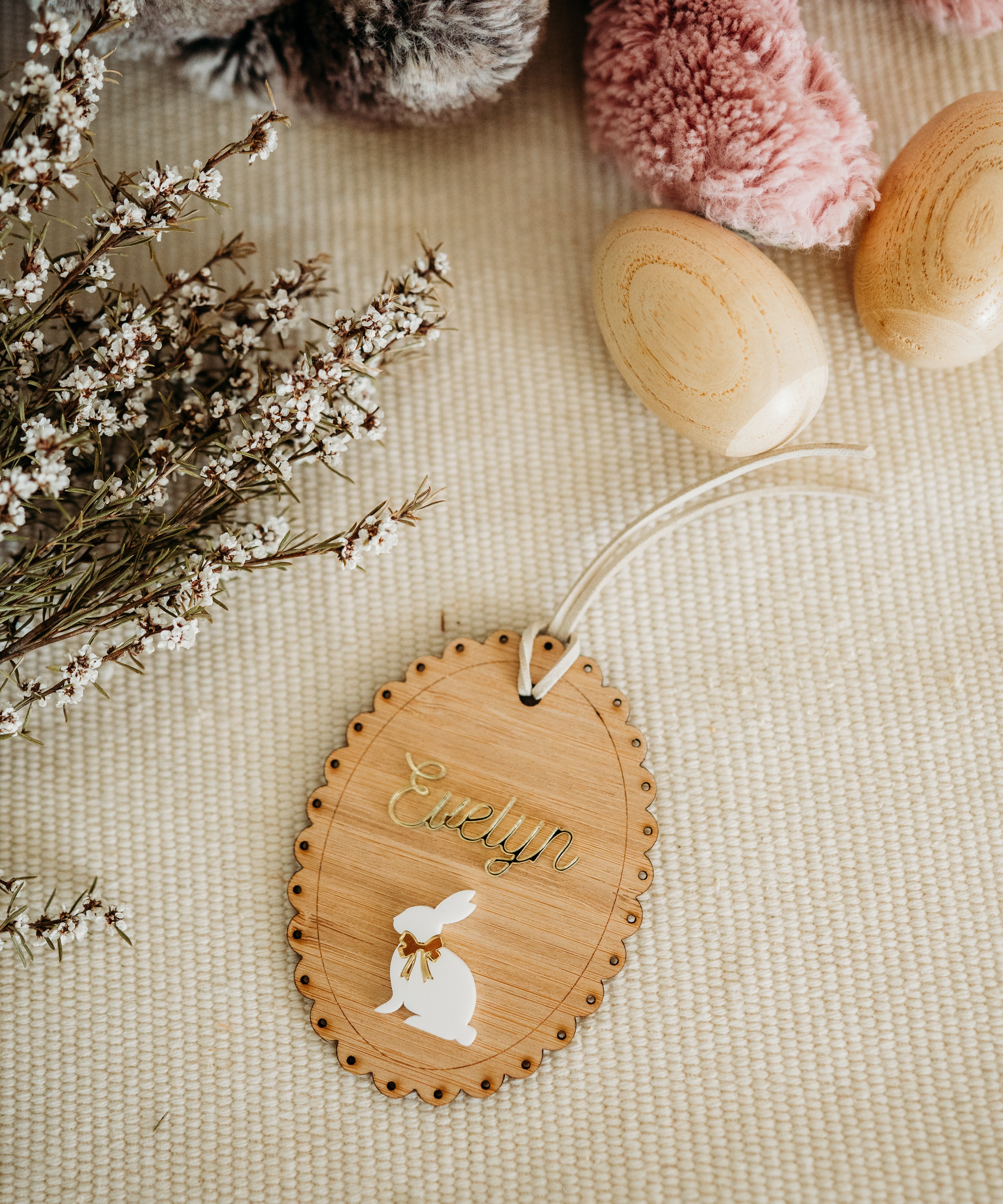Easter Tag -  Pretty Vintage Duck/Bunny