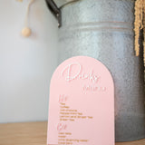 Menu and Stand