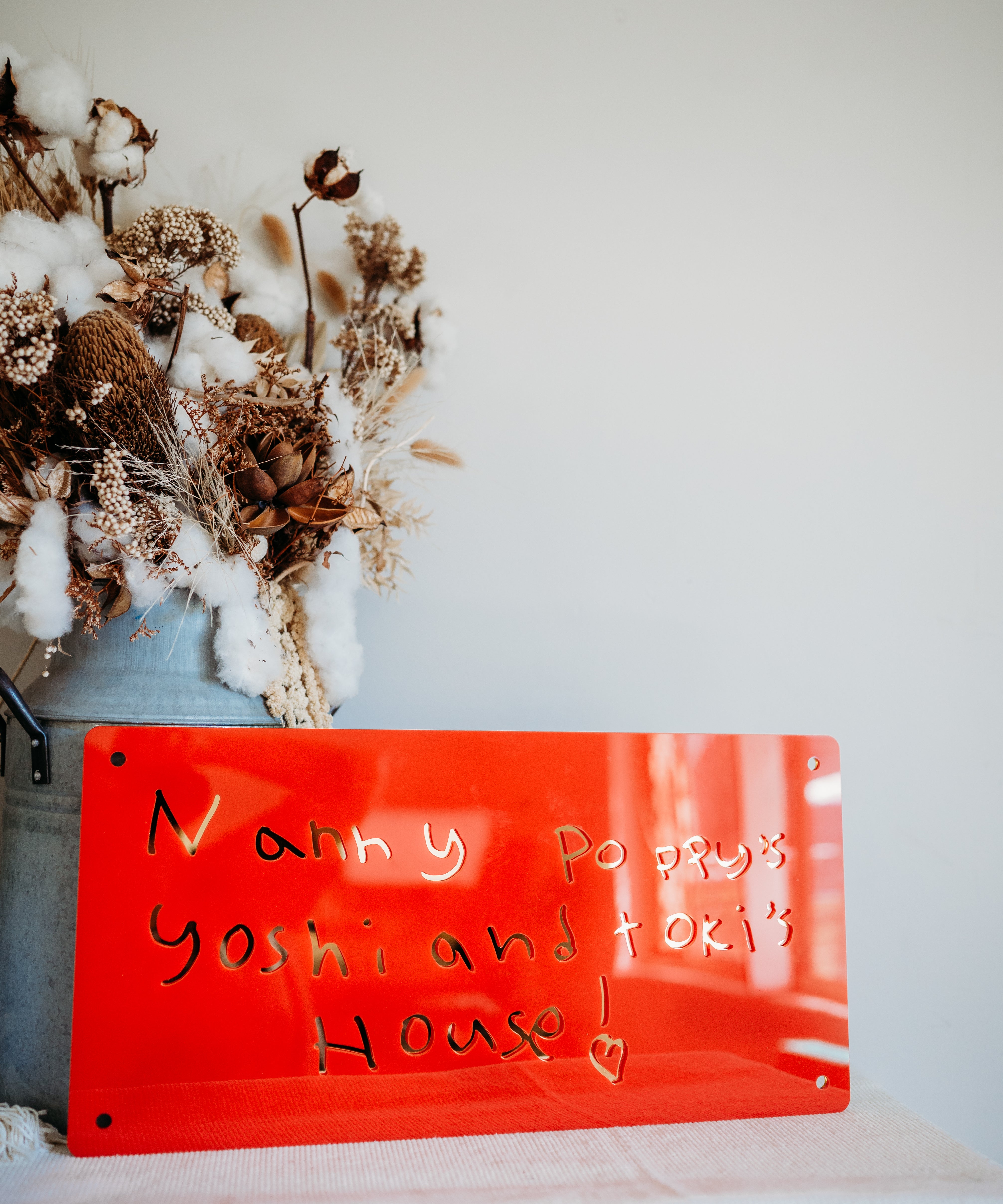 Handwritten House Sign