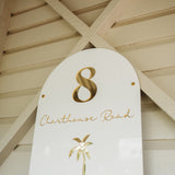 Palm Tree Arch - Outdoor House Sign