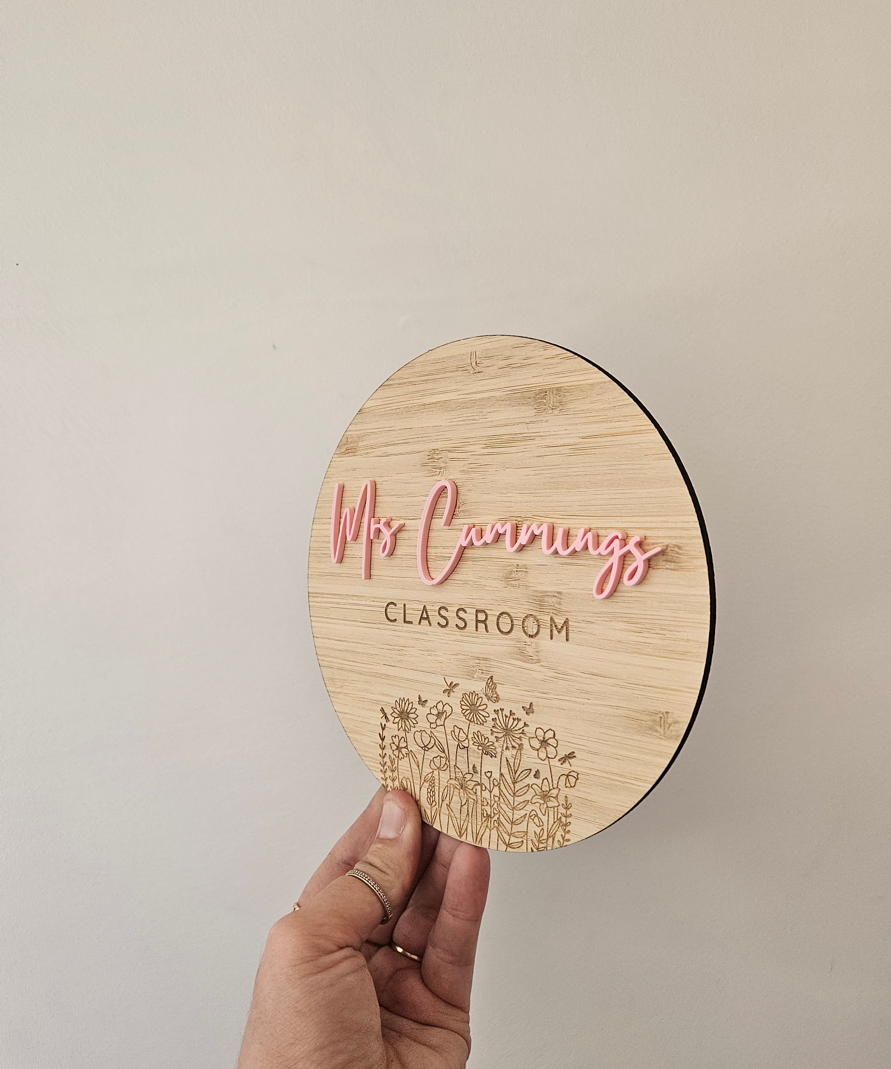 Bamboo Teacher Sign