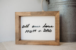 Handwriting Keepsake Frame