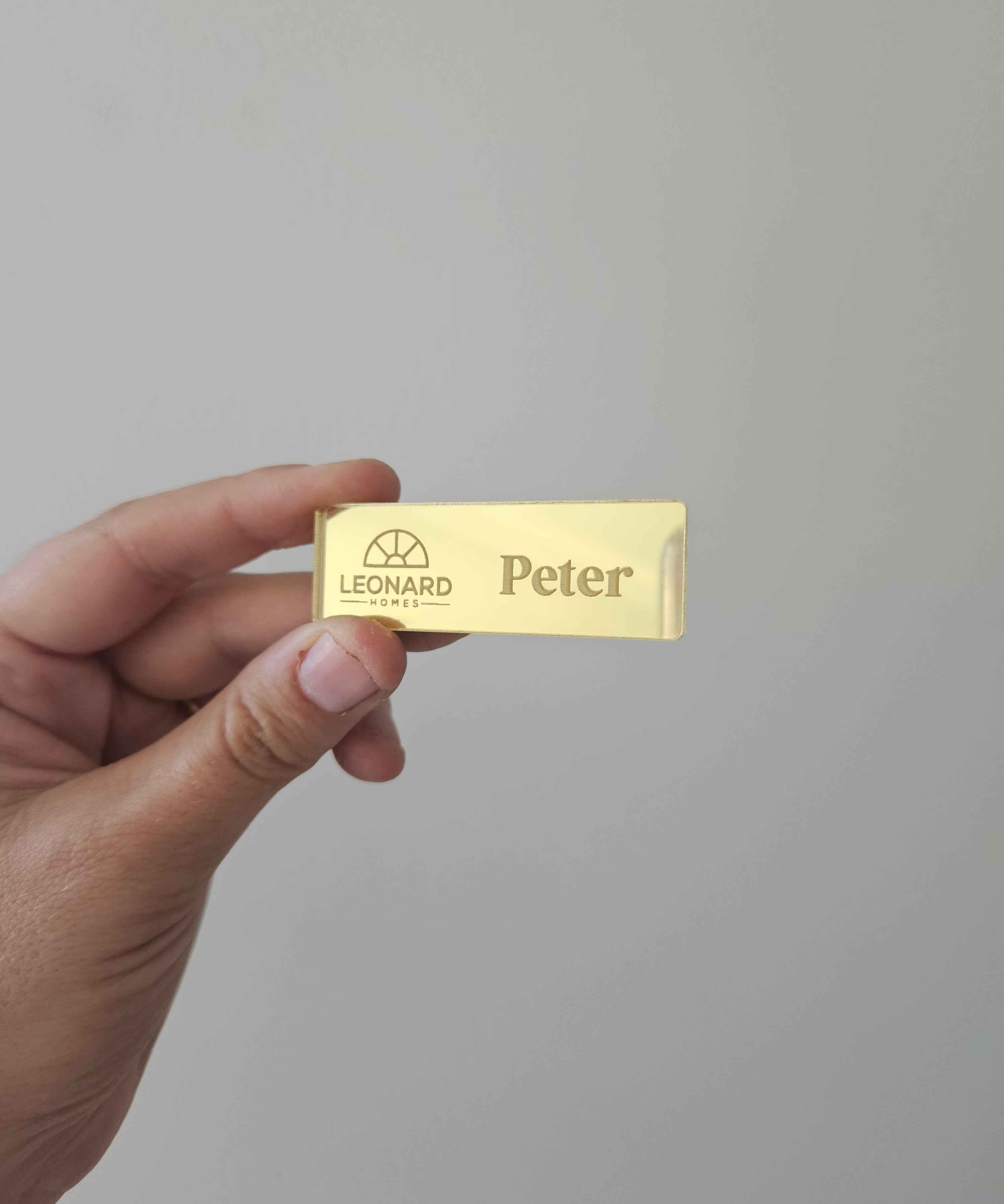 Mirror Acrylic Name Badges - Magnetic