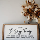 Family Name Keepsake Frame