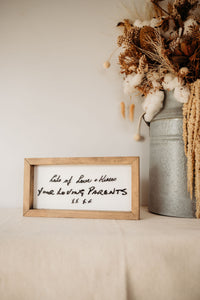 Handwriting Keepsake Frame