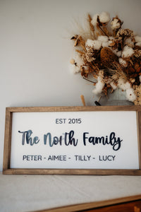 Family Name Keepsake Frame