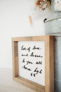 Handwriting Keepsake Frame