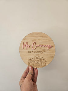 Bamboo Teacher Sign