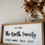 Family Name Keepsake Frame