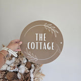 Round Flower House Sign